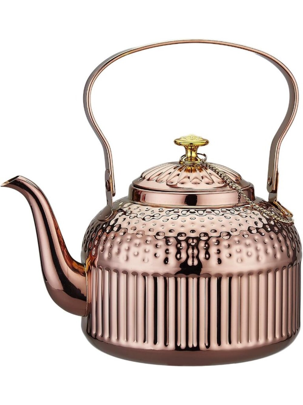 New Antique 1.4L (45 Oz) Stainless Steel Teapot with Infuser Copper